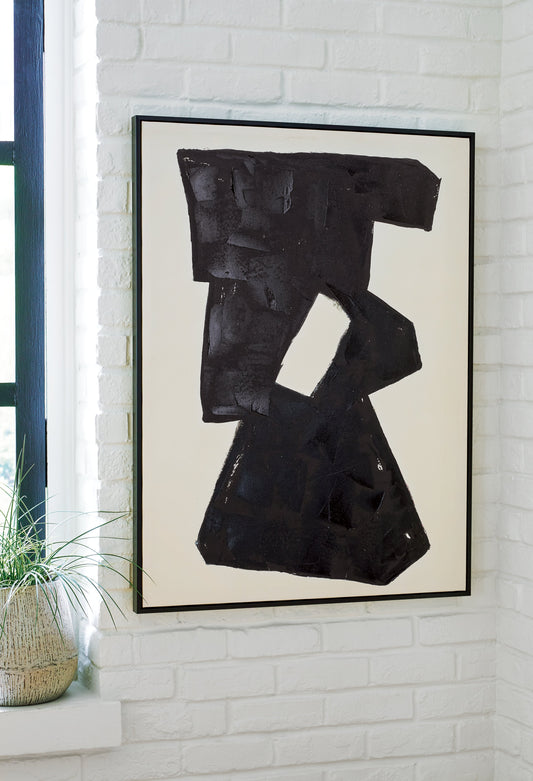 Garviery Black/Cream Wall Art - A8000385 - Luna Furniture - Dallas Store