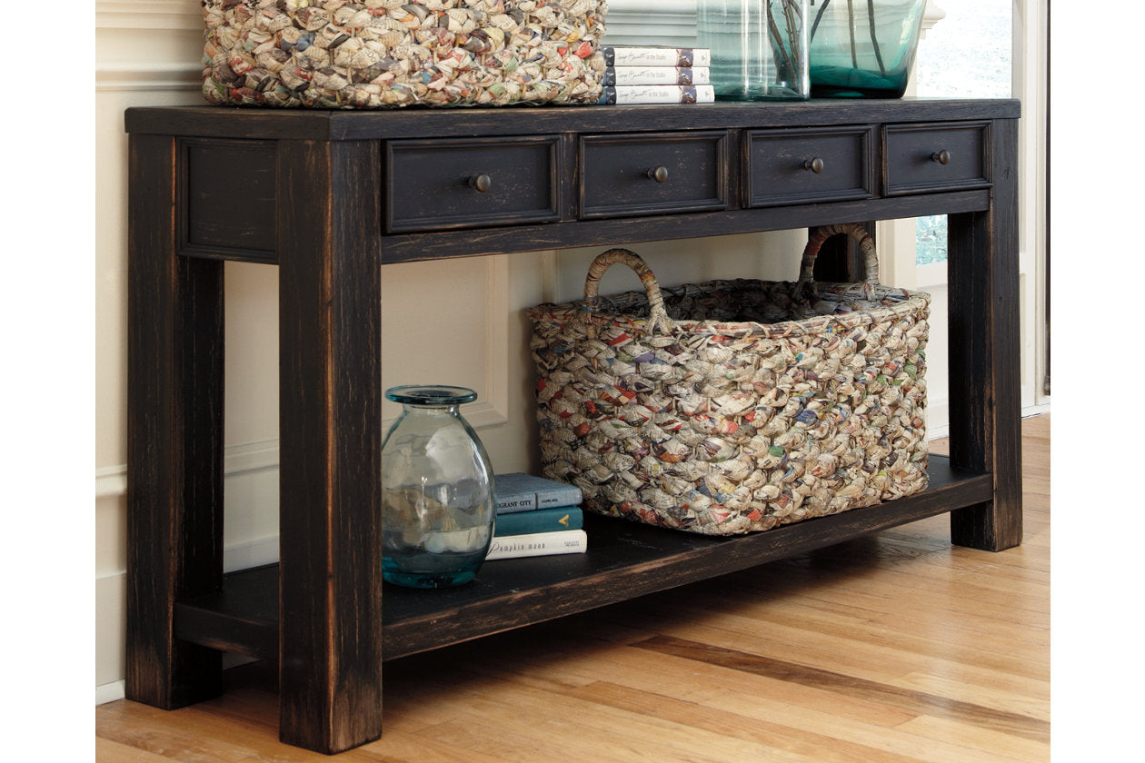 Gavelston Black Sofa/Console Table - T732-4 - Luna Furniture - Dallas Store