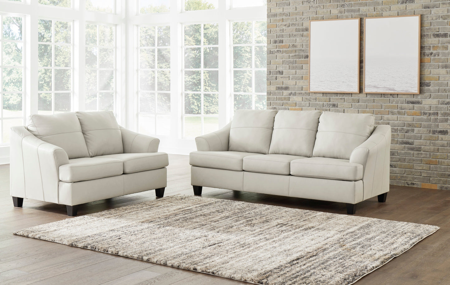 Genoa Coconut Leather Living Room Set - SET | 4770438 | 4770435 - Luna Furniture - Dallas Store