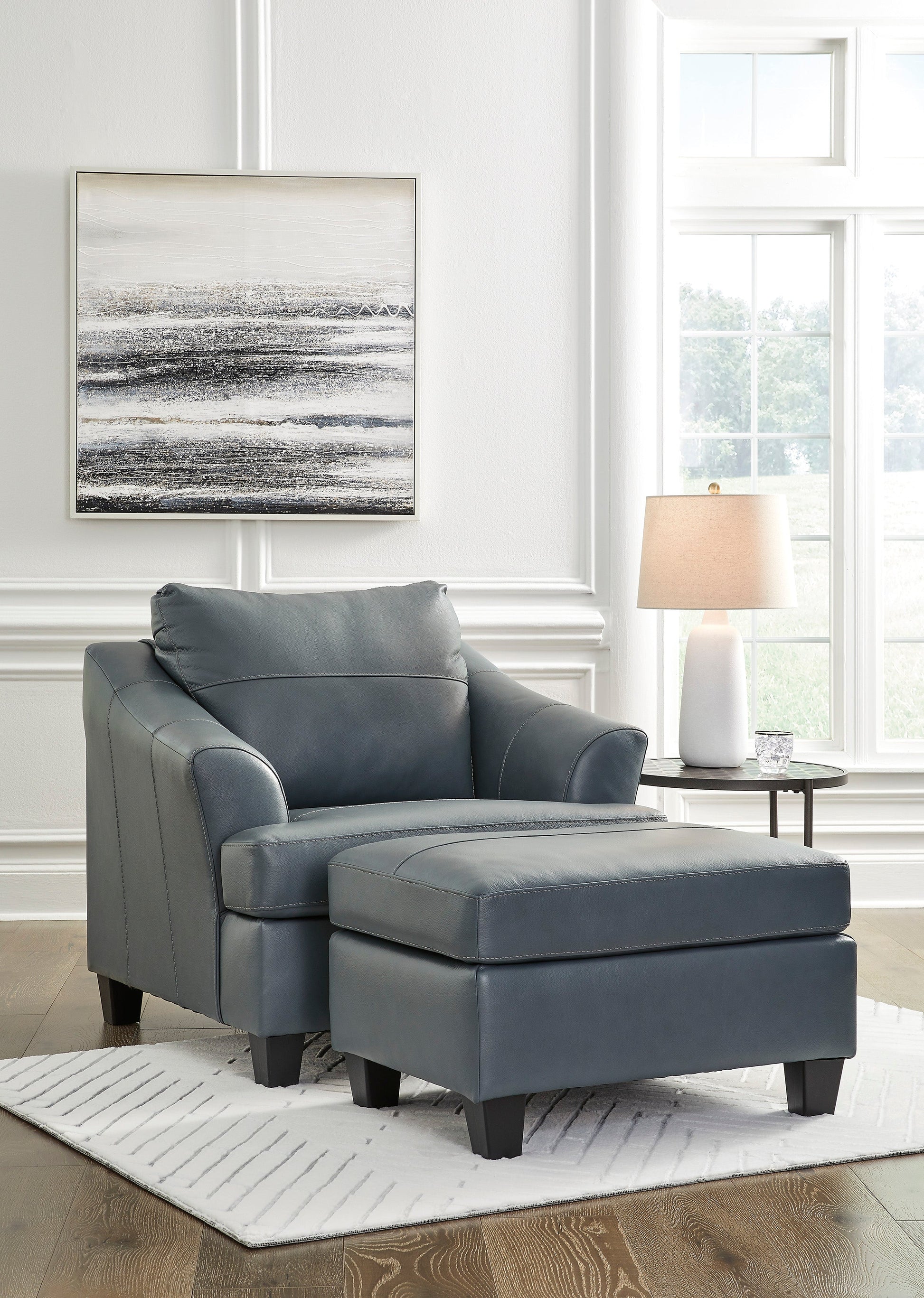 Genoa Steel Leather Living Room Set - SET | 4770538 | 4770535 - Luna Furniture - Dallas Store