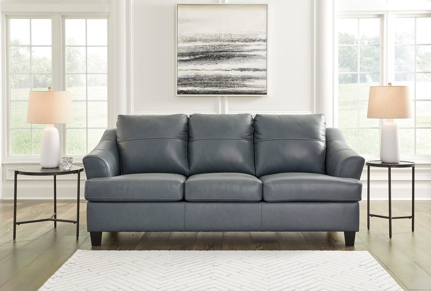 Genoa Steel Leather Living Room Set - SET | 4770538 | 4770535 - Luna Furniture - Dallas Store
