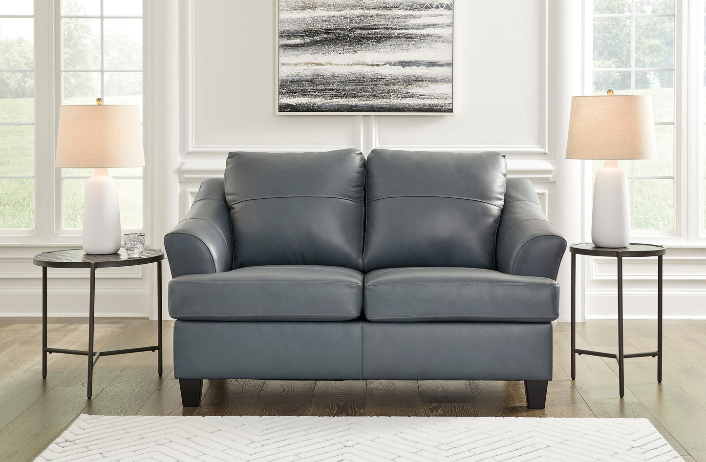 Genoa Steel Leather Living Room Set - SET | 4770538 | 4770535 - Luna Furniture - Dallas Store