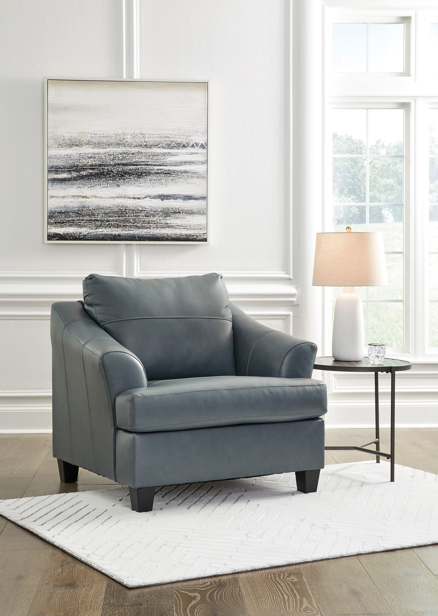 Genoa Steel Leather Living Room Set - SET | 4770538 | 4770535 - Luna Furniture - Dallas Store