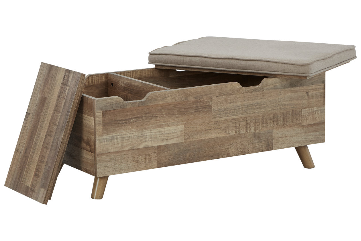 Gerdanet Beige/Brown Storage Bench - A3000318 - Luna Furniture - Dallas Store