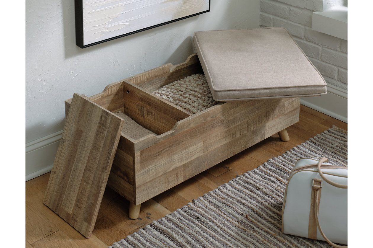 Gerdanet Beige/Brown Storage Bench - A3000318 - Luna Furniture - Dallas Store