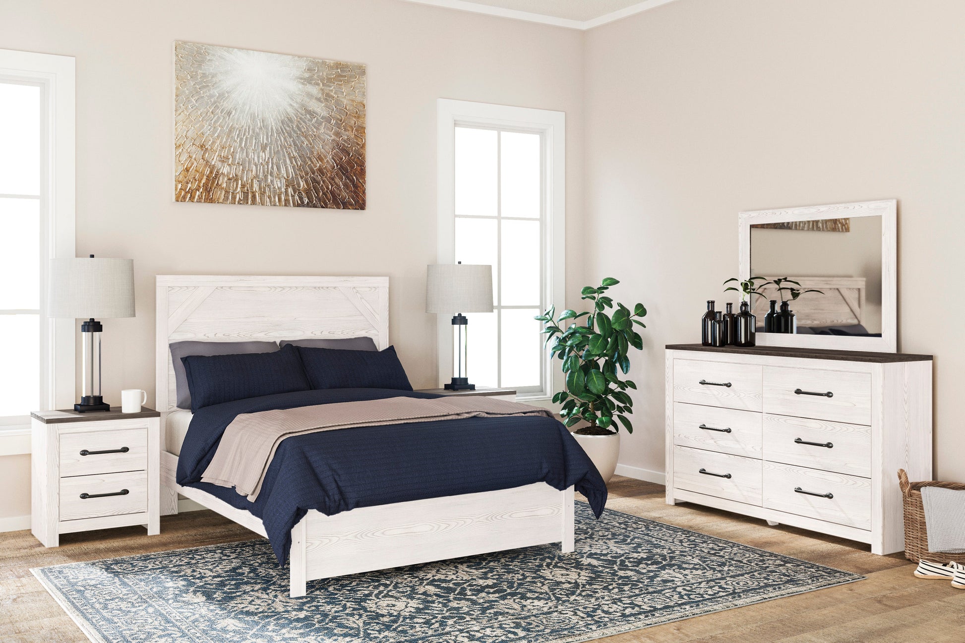 Gerridan White/Gray Panel Youth Bedroom Set - SET | B1190-55 | B1190-86 | B1190-31 | B1190-36 | B1190-92 | B1190-44 - Luna Furniture - Dallas Store
