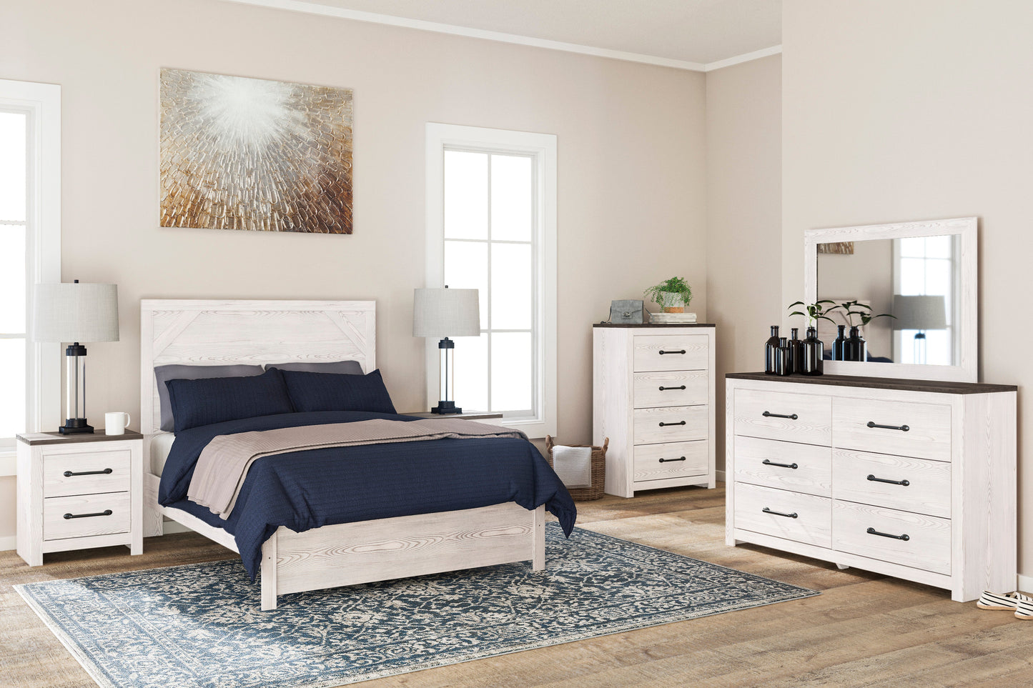 Gerridan White/Gray Panel Youth Bedroom Set - SET | B1190-55 | B1190-86 | B1190-31 | B1190-36 | B1190-92 | B1190-44 - Luna Furniture - Dallas Store