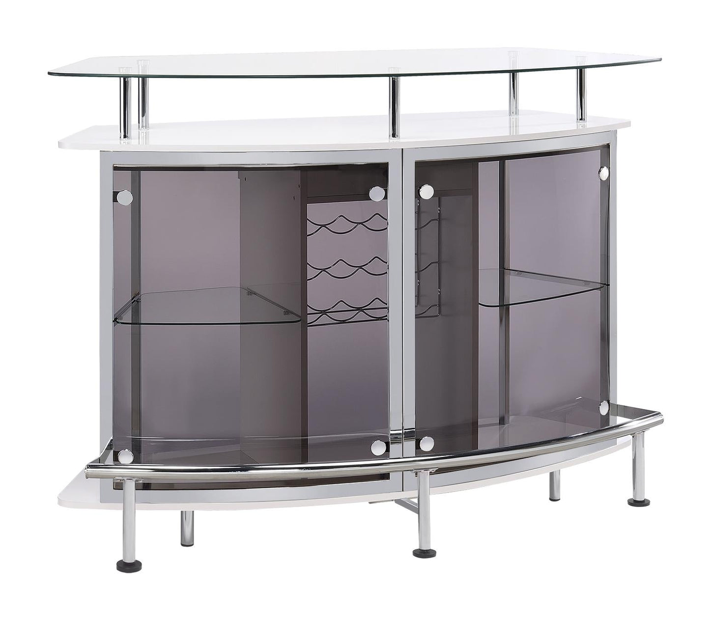 Gideon Crescent Shaped Glass Top Bar Unit with Drawer - 182235 - Luna Furniture - Dallas Store