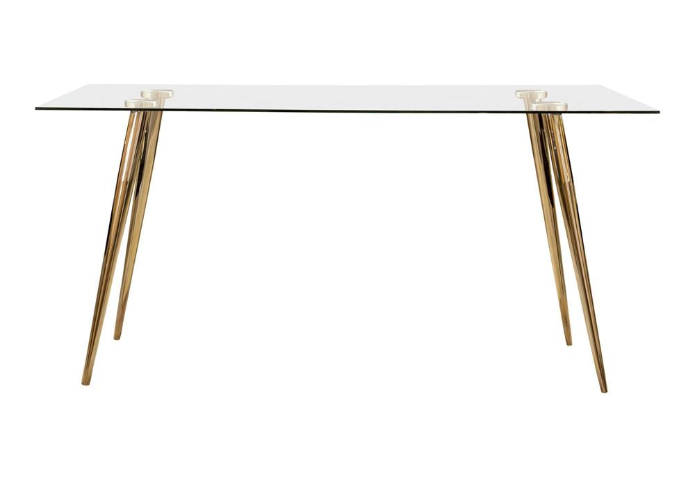 Gilman Rectangle Glass Top Dining Table - 190621GLD - Luna Furniture - Dallas Store