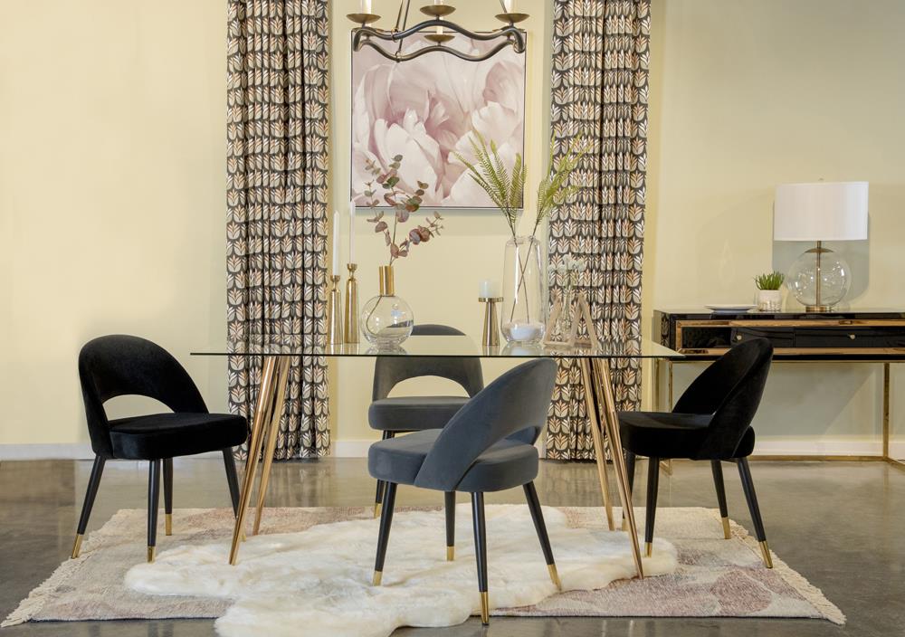 Gilman Rectangle Glass Top Dining Table - 190621GLD - Luna Furniture - Dallas Store