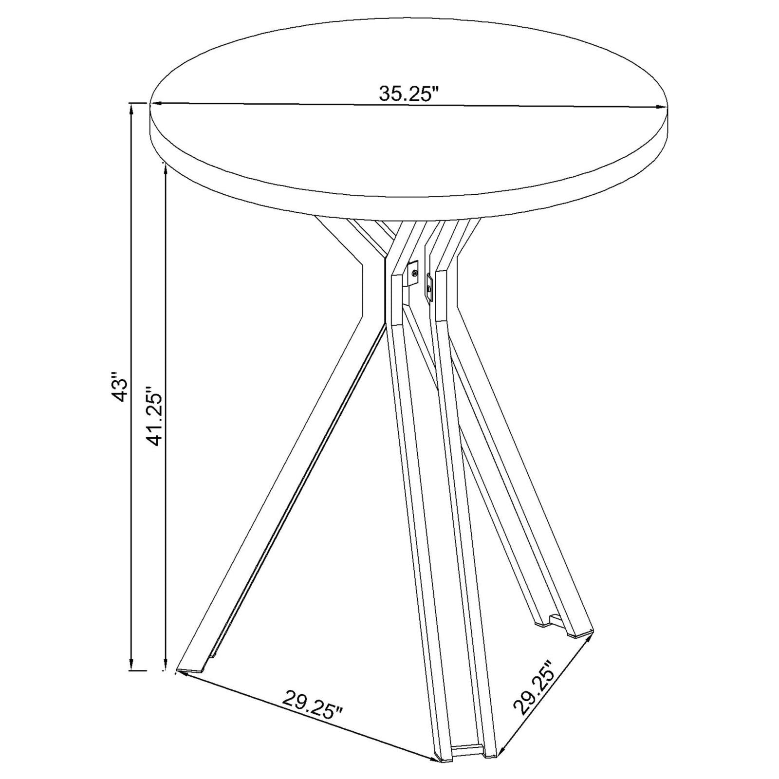 Glenbrook Satin Nickel Round Glass Top Bar Table - 183131 - Luna Furniture - Dallas Store