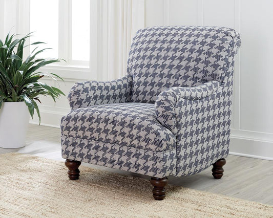 Glenn Blue Recessed Arms Accent Chair - 903093 - Luna Furniture - Dallas Store
