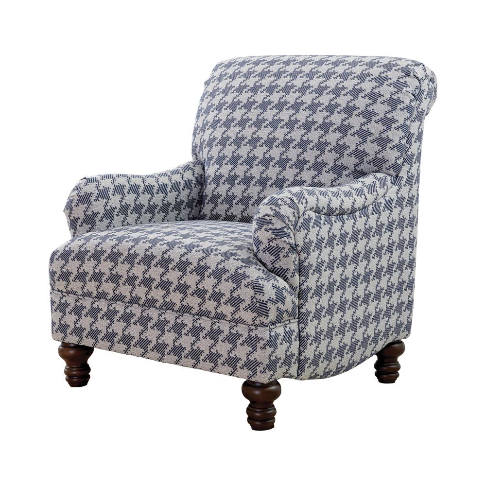 Glenn Blue Recessed Arms Accent Chair - 903093 - Luna Furniture - Dallas Store