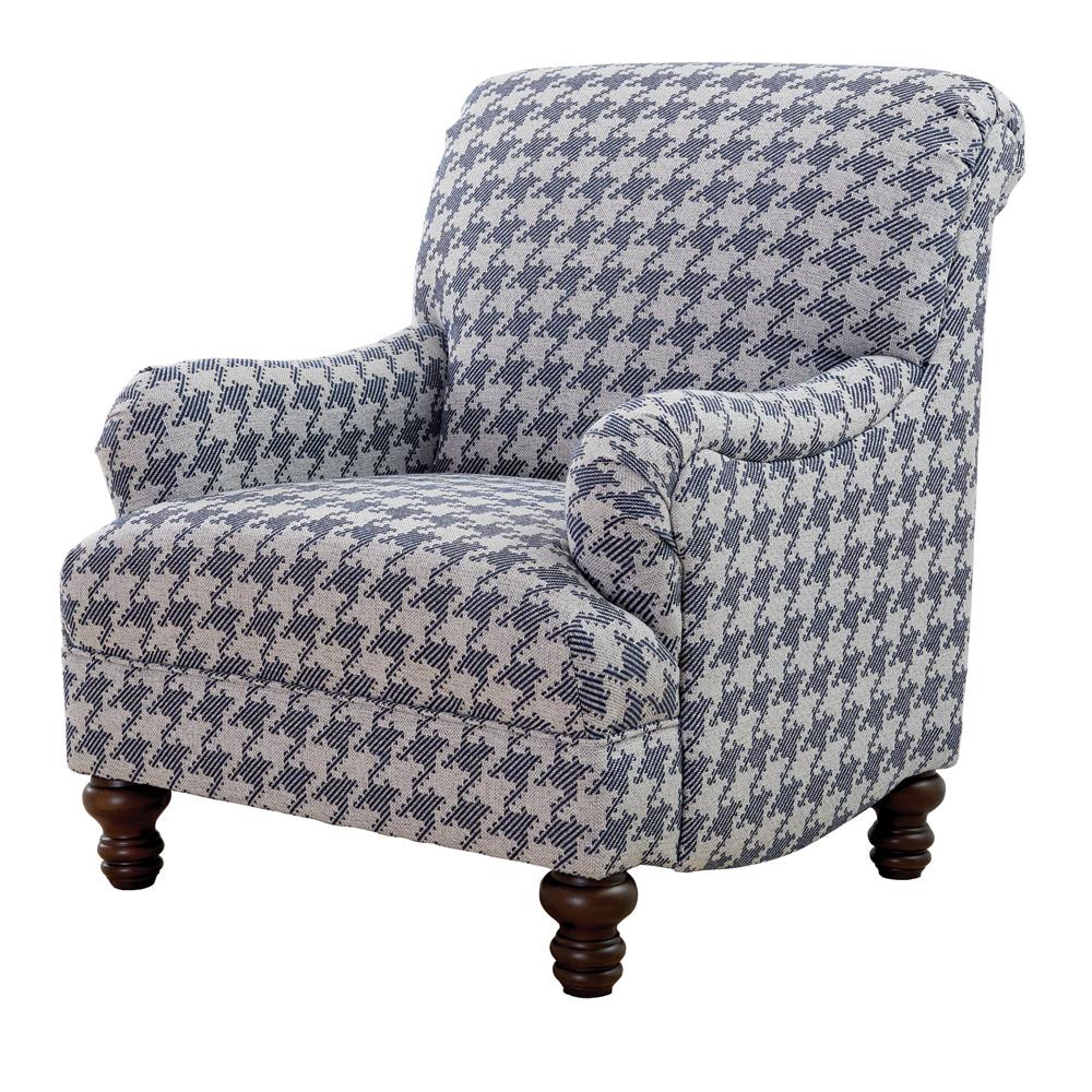 Glenn Blue Recessed Arms Accent Chair - 903093 - Luna Furniture - Dallas Store