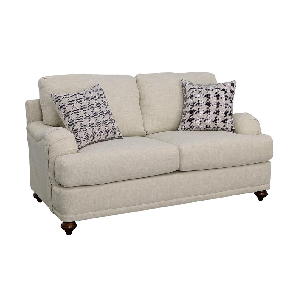 Glenn Recessed Arms Loveseat Light Gray - 511092 - Luna Furniture - Dallas Store