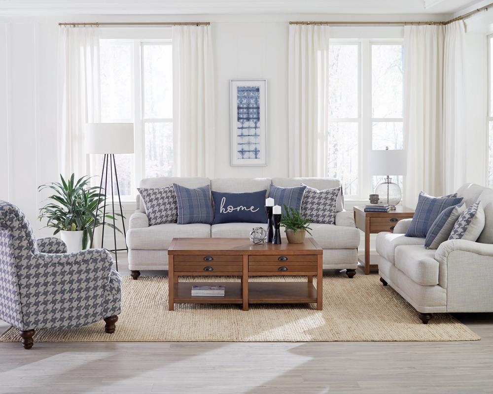 Glenn Recessed Arms Sofa Light Gray - 511091 - Luna Furniture - Dallas Store