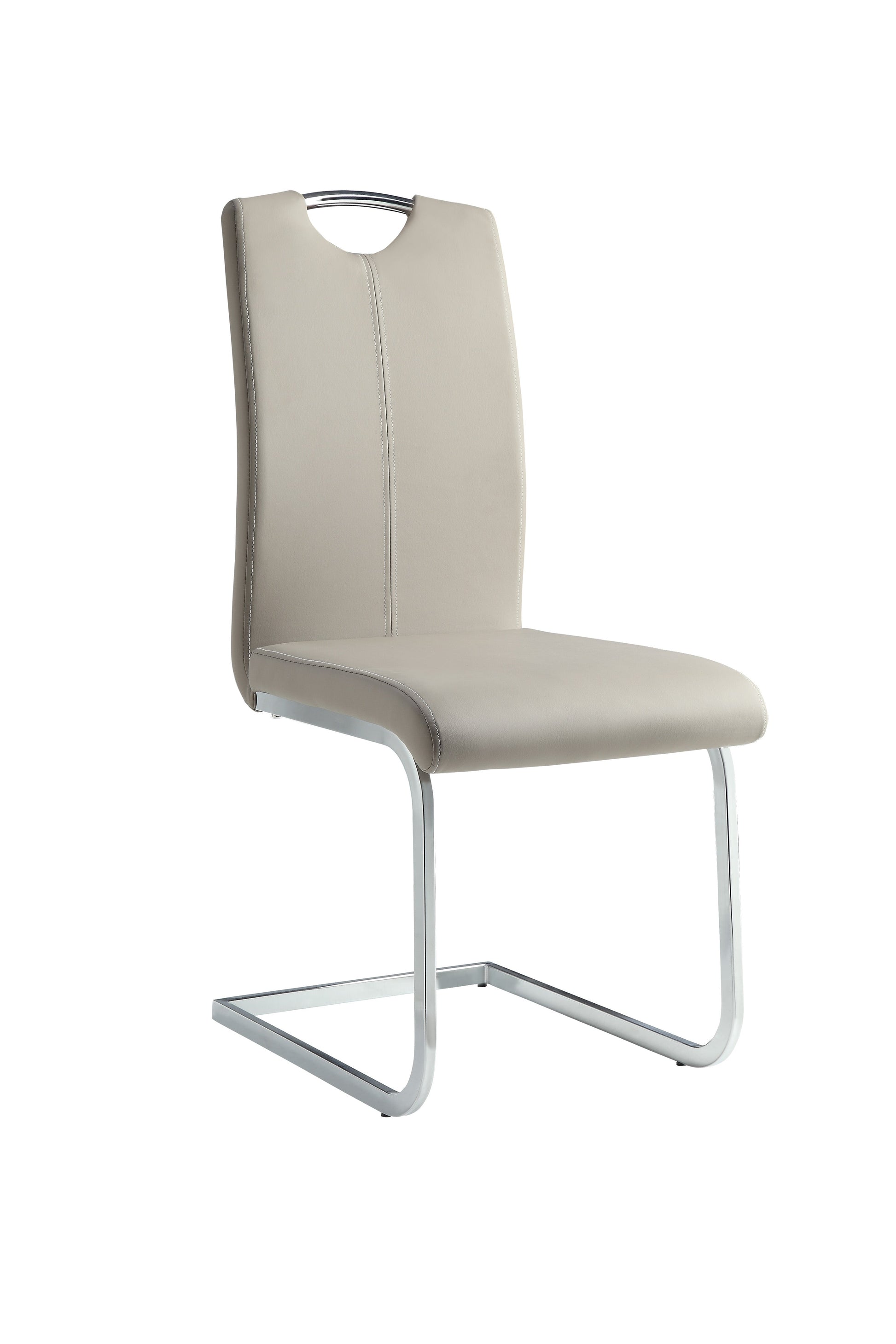 Glissand Chrome Metal/Gray Faux Leather Side Chair, Set of 2 - 5599S - Luna Furniture - Dallas Store