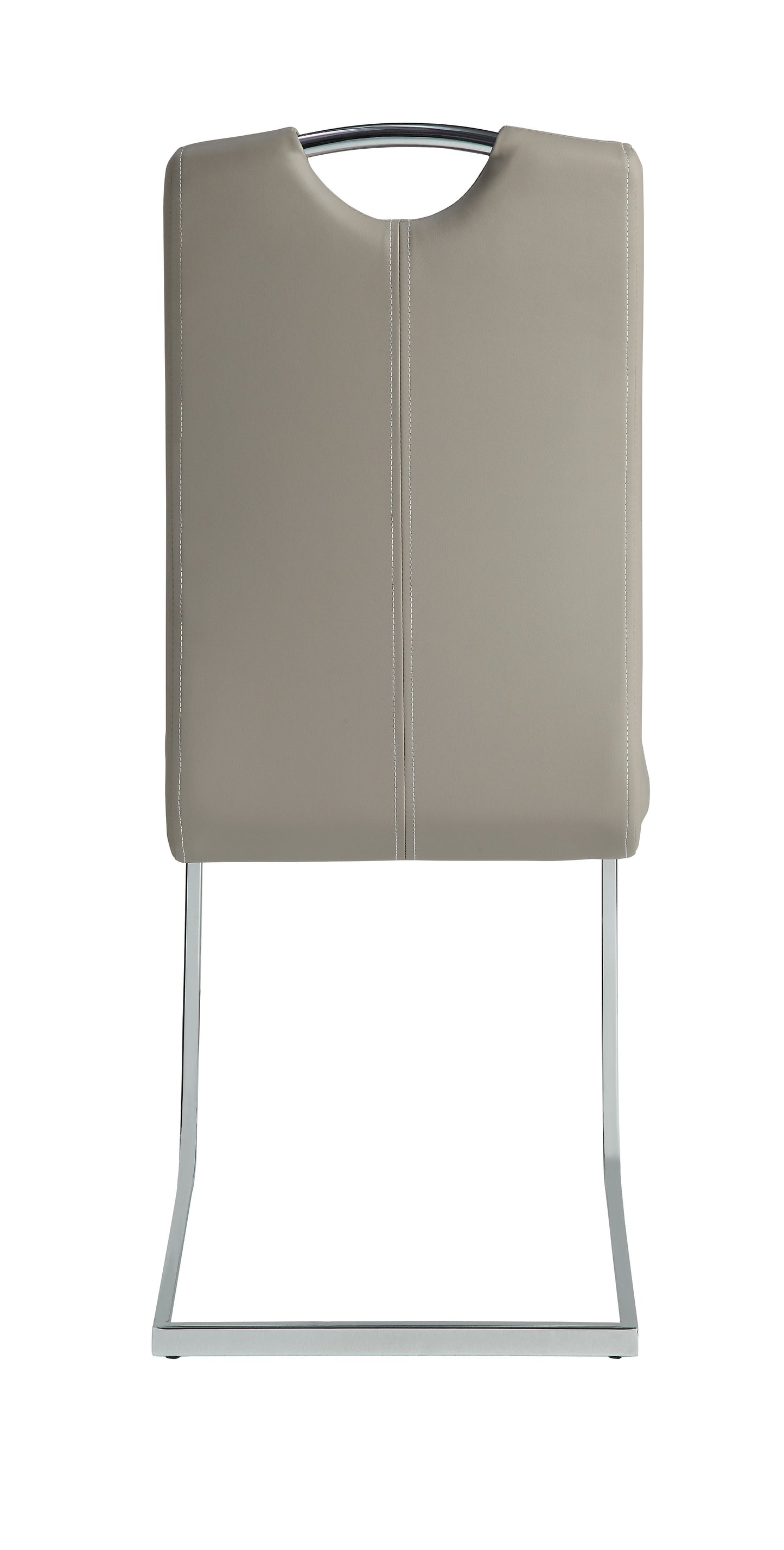 Glissand Chrome Metal/Gray Faux Leather Side Chair, Set of 2 - 5599S - Luna Furniture - Dallas Store