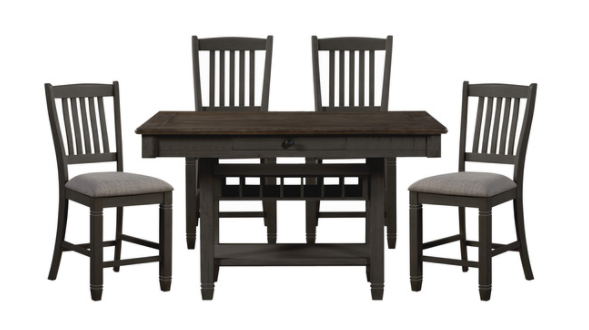 Granby Antique Black Counter Height Table - SET | 5627NBK-36 | 5627NBK-36B - Luna Furniture - Dallas Store