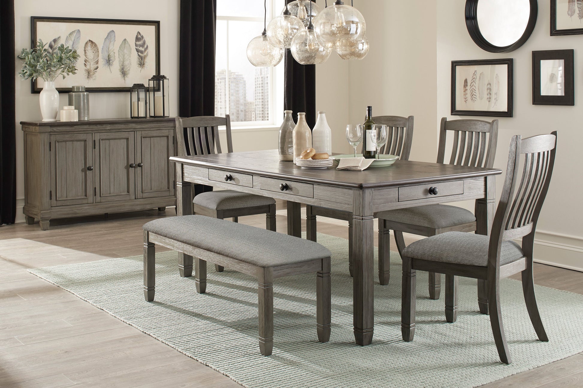 Granby Antique Gray Dining Table - 5627GY-72 - Luna Furniture - Dallas Store