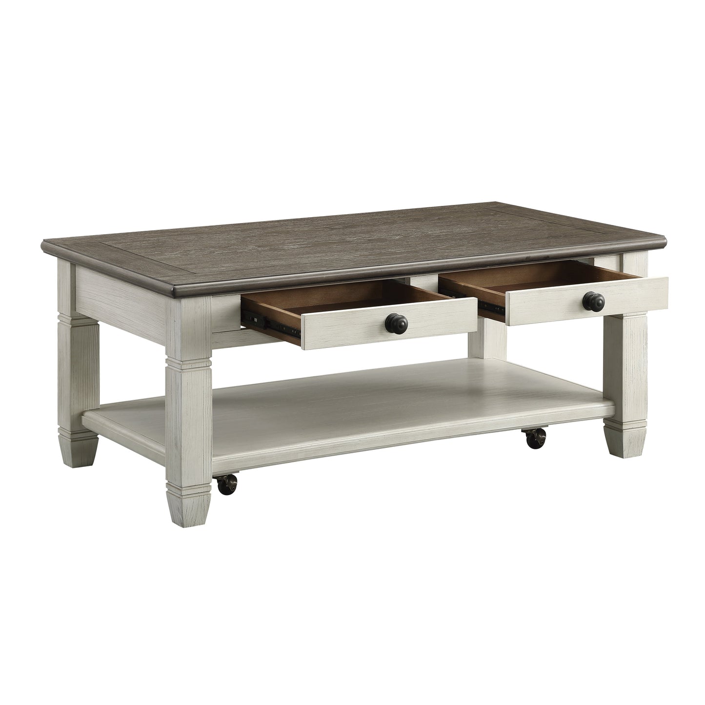 Granby Antique White Cocktail Table - 5627NW-30 - Luna Furniture - Dallas Store