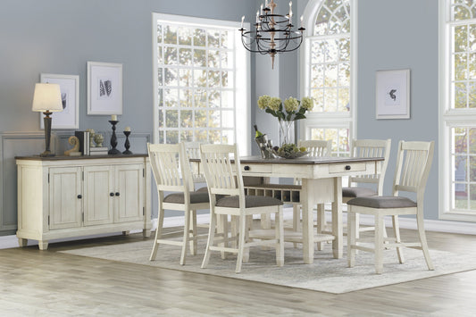 Granby Antique White Counter Height Set - SET | 5627NW-36 | 5627NW-36B | 5627NW-24(2) - Luna Furniture - Dallas Store