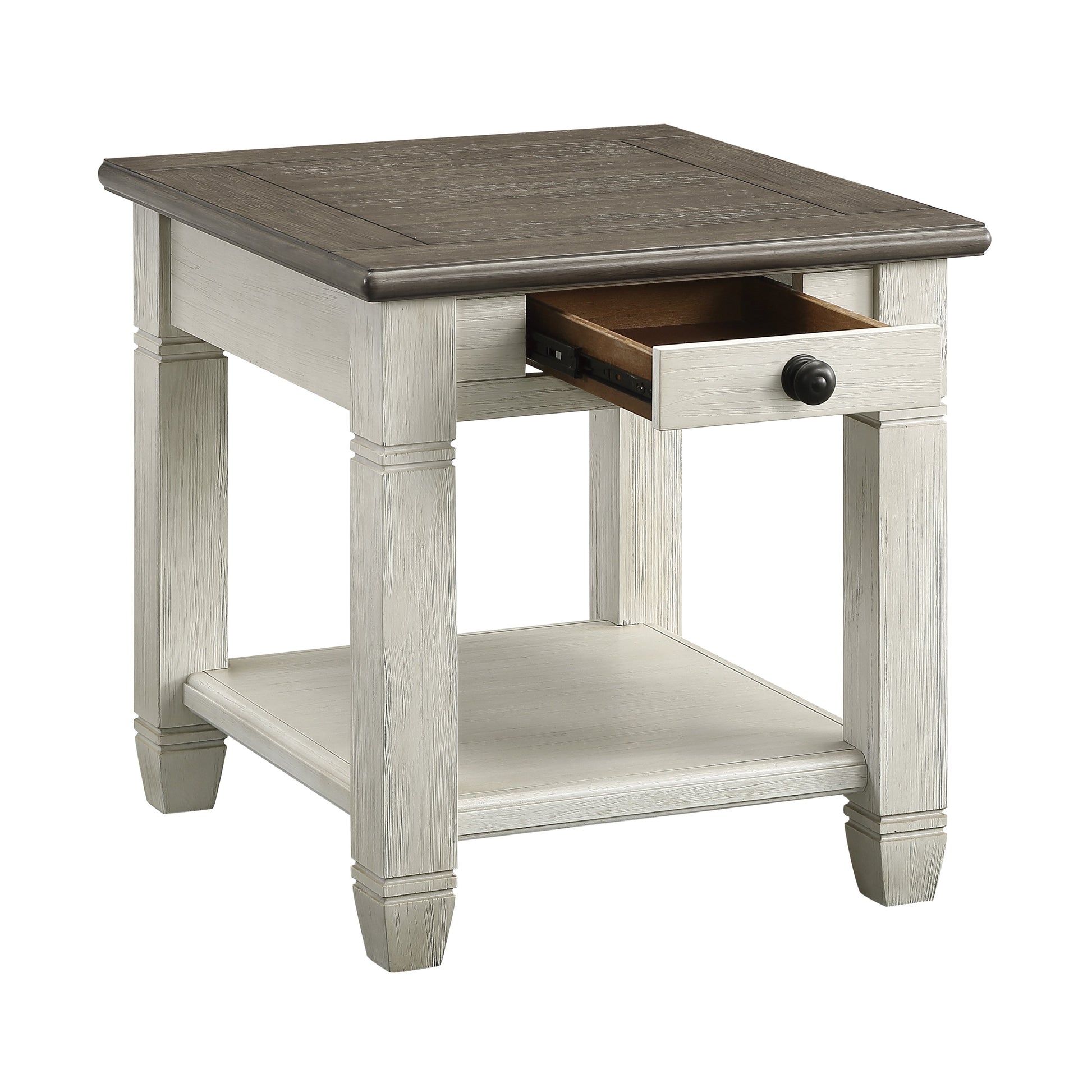 Granby Antique White End Table - 5627NW-04 - Luna Furniture - Dallas Store