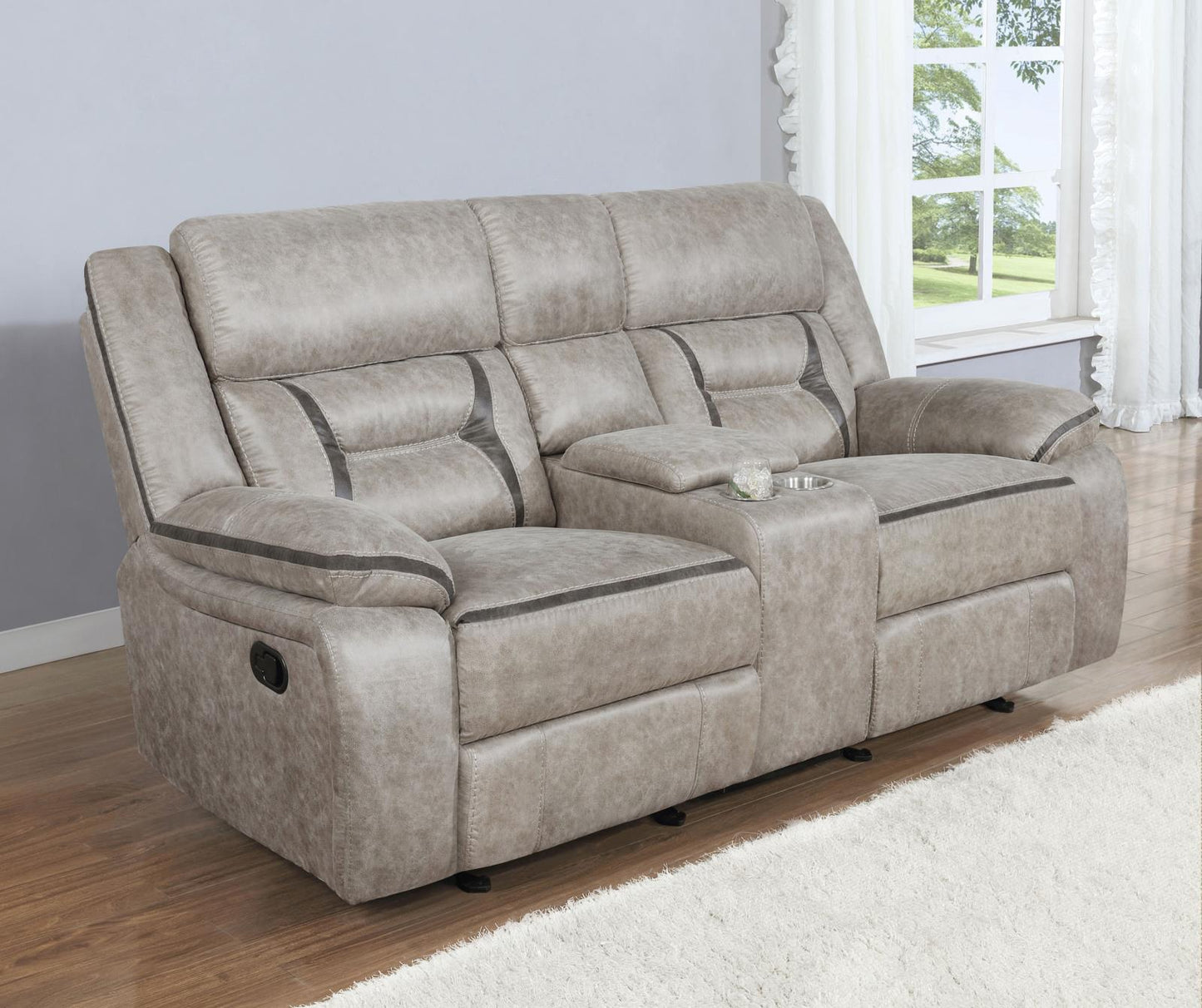 Greer Upholstered Tufted Back Glider Loveseat - 651352 - Luna Furniture - Dallas Store