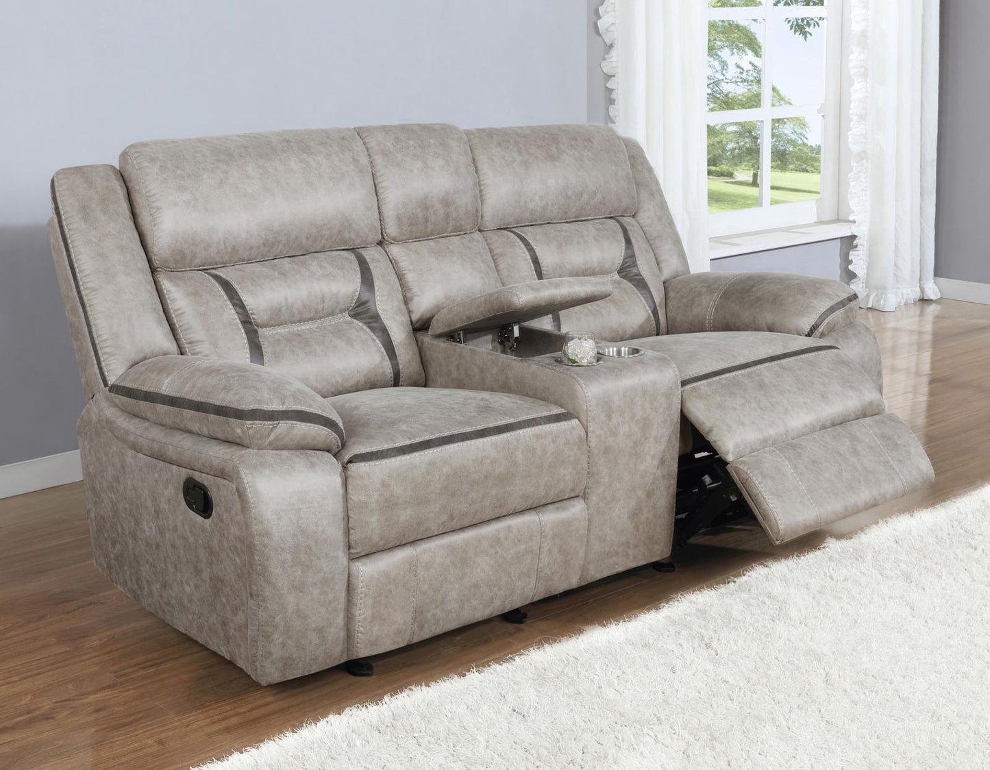 Greer Upholstered Tufted Back Glider Loveseat - 651352 - Luna Furniture - Dallas Store