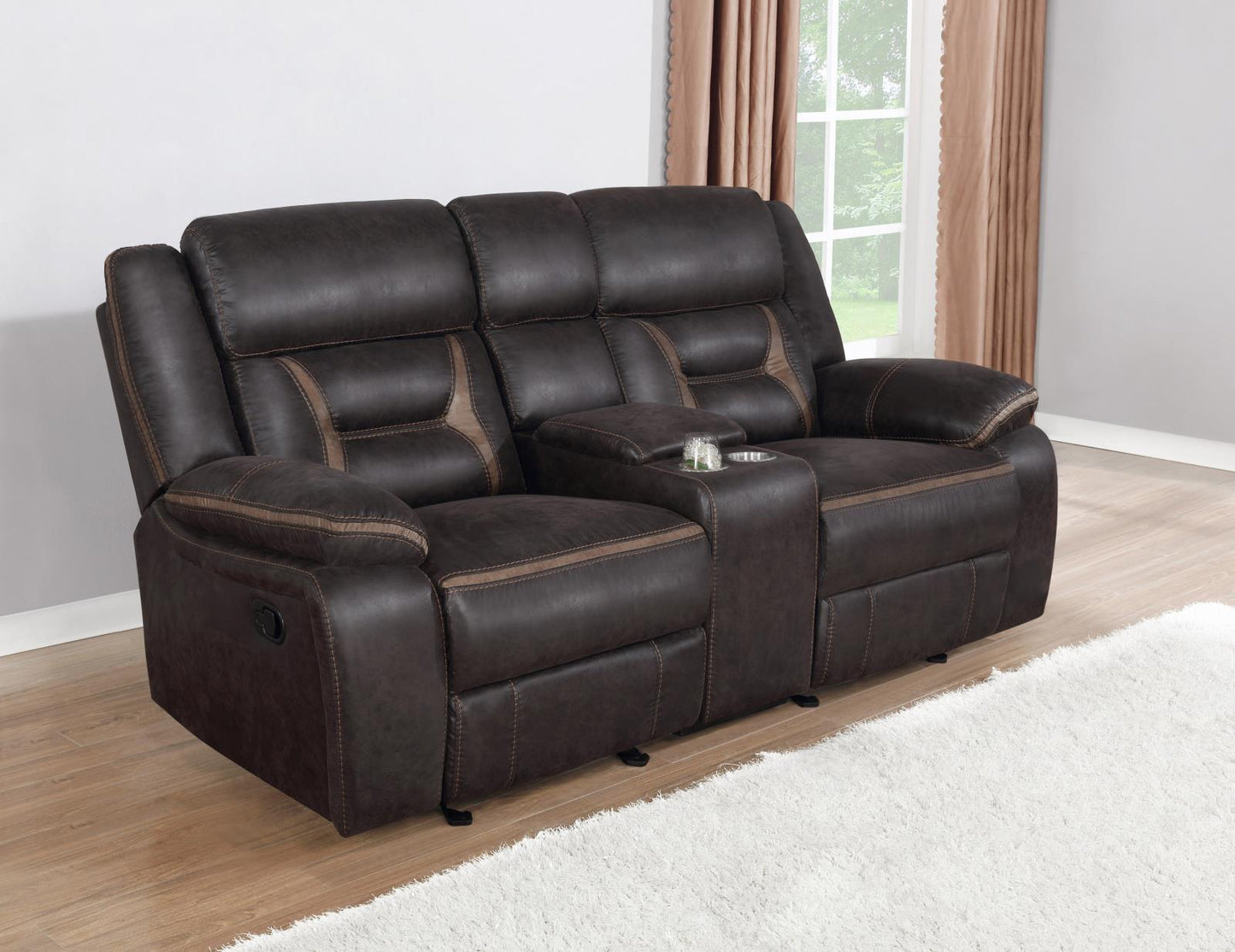 Greer Upholstered Tufted Back Glider Loveseat - 651355 - Luna Furniture - Dallas Store