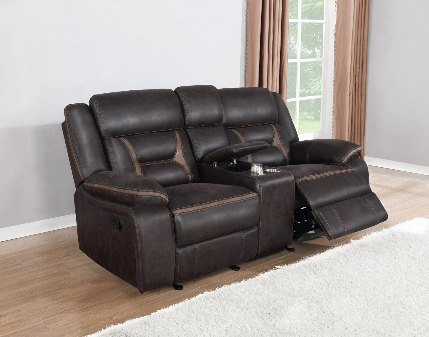 Greer Upholstered Tufted Back Glider Loveseat - 651355 - Luna Furniture - Dallas Store