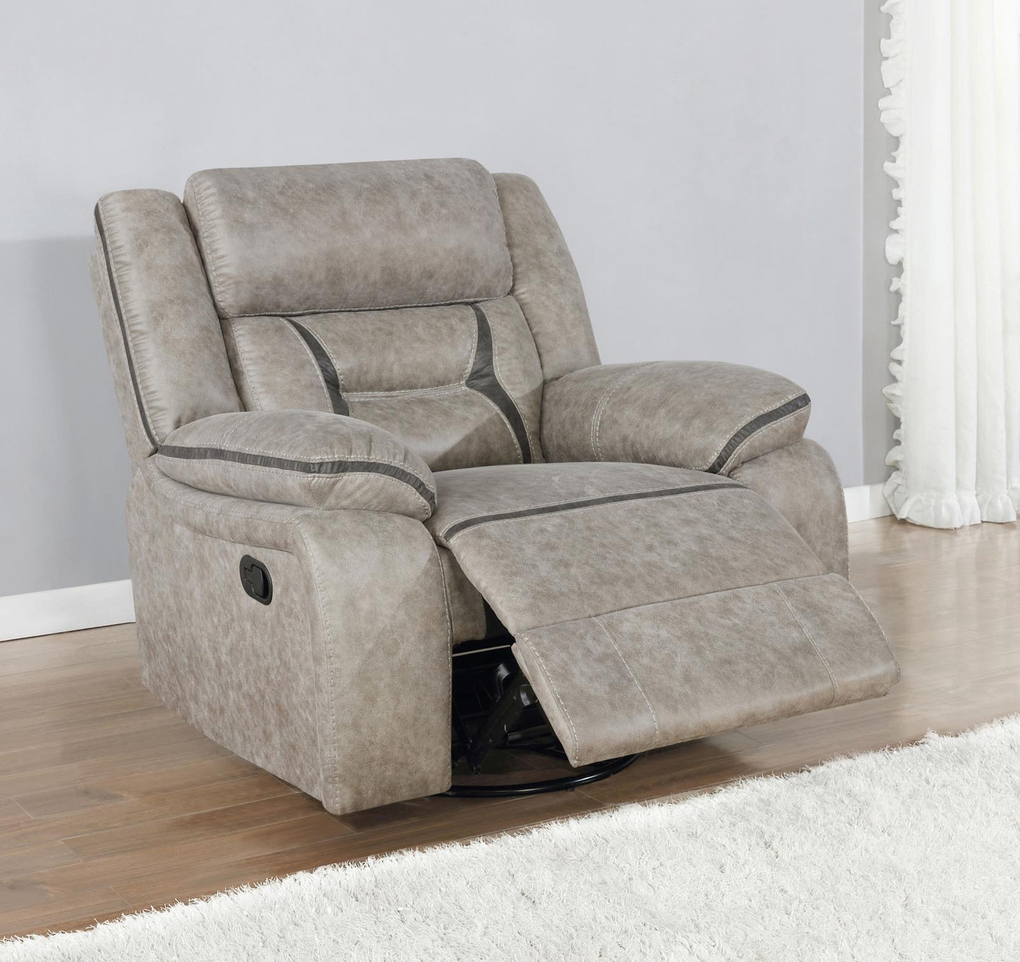 Greer Upholstered Tufted Back Glider Recliner - 651353 - Luna Furniture - Dallas Store