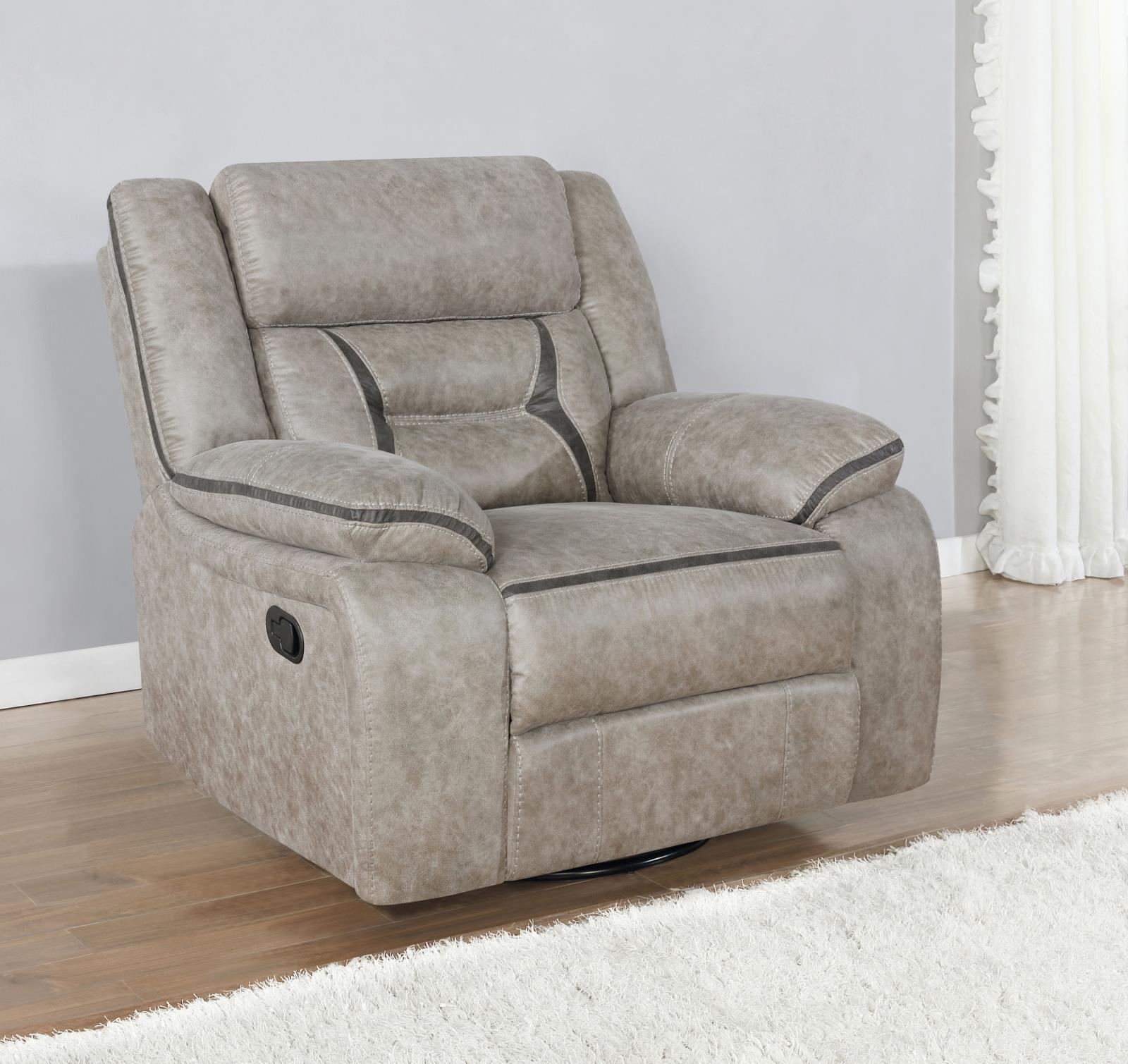 Greer Upholstered Tufted Back Glider Recliner - 651353 - Luna Furniture - Dallas Store