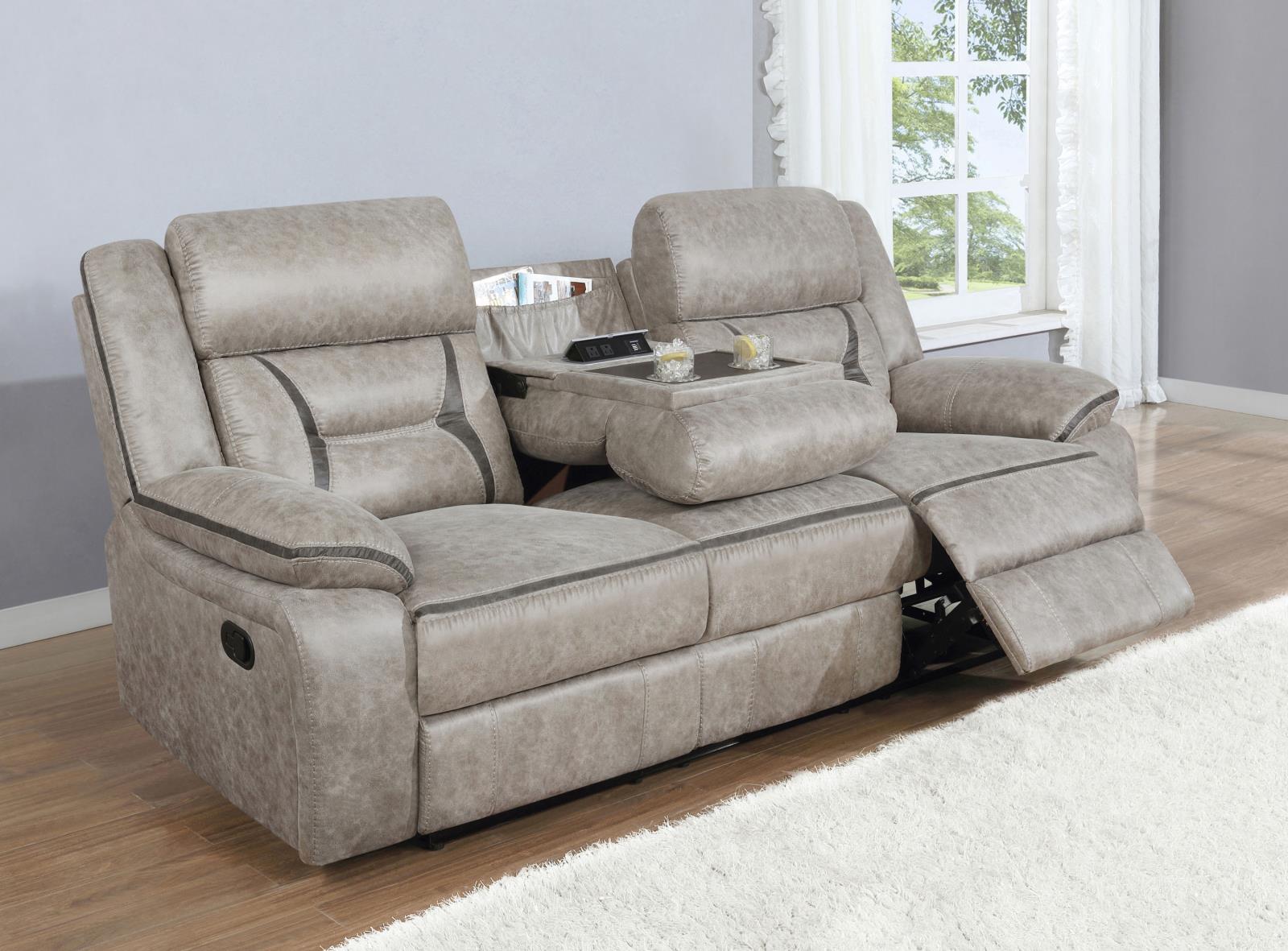 Greer Upholstered Tufted Back Motion Sofa - 651351 - Luna Furniture - Dallas Store