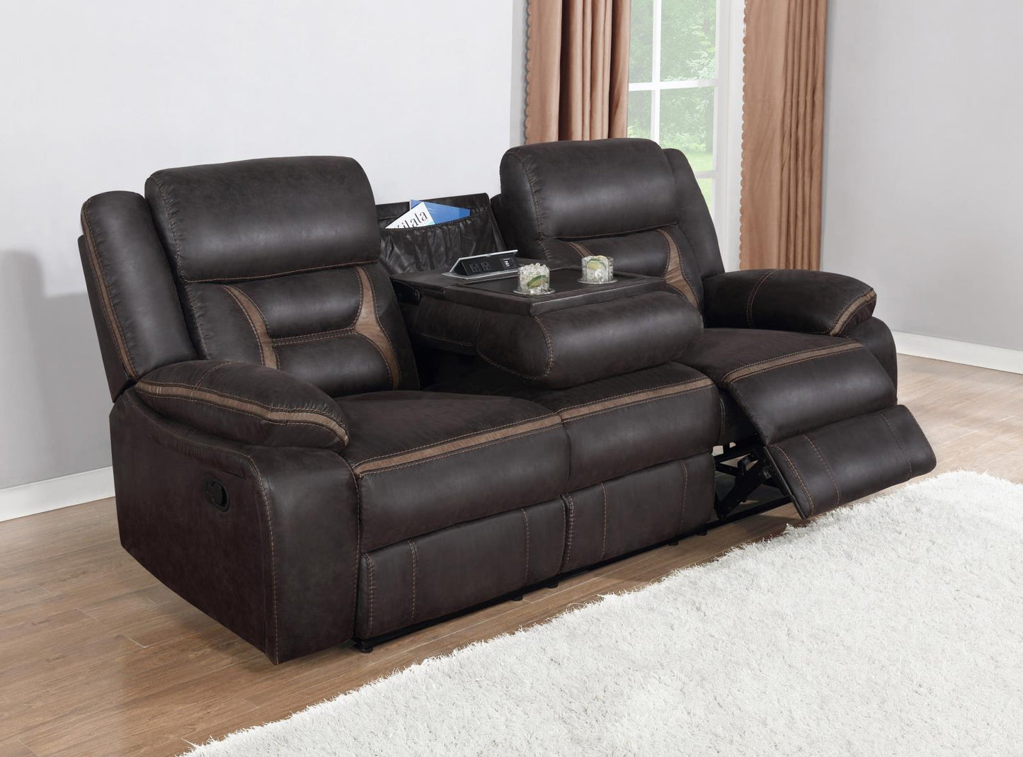 Greer Upholstered Tufted Back Motion Sofa - 651354 - Luna Furniture - Dallas Store