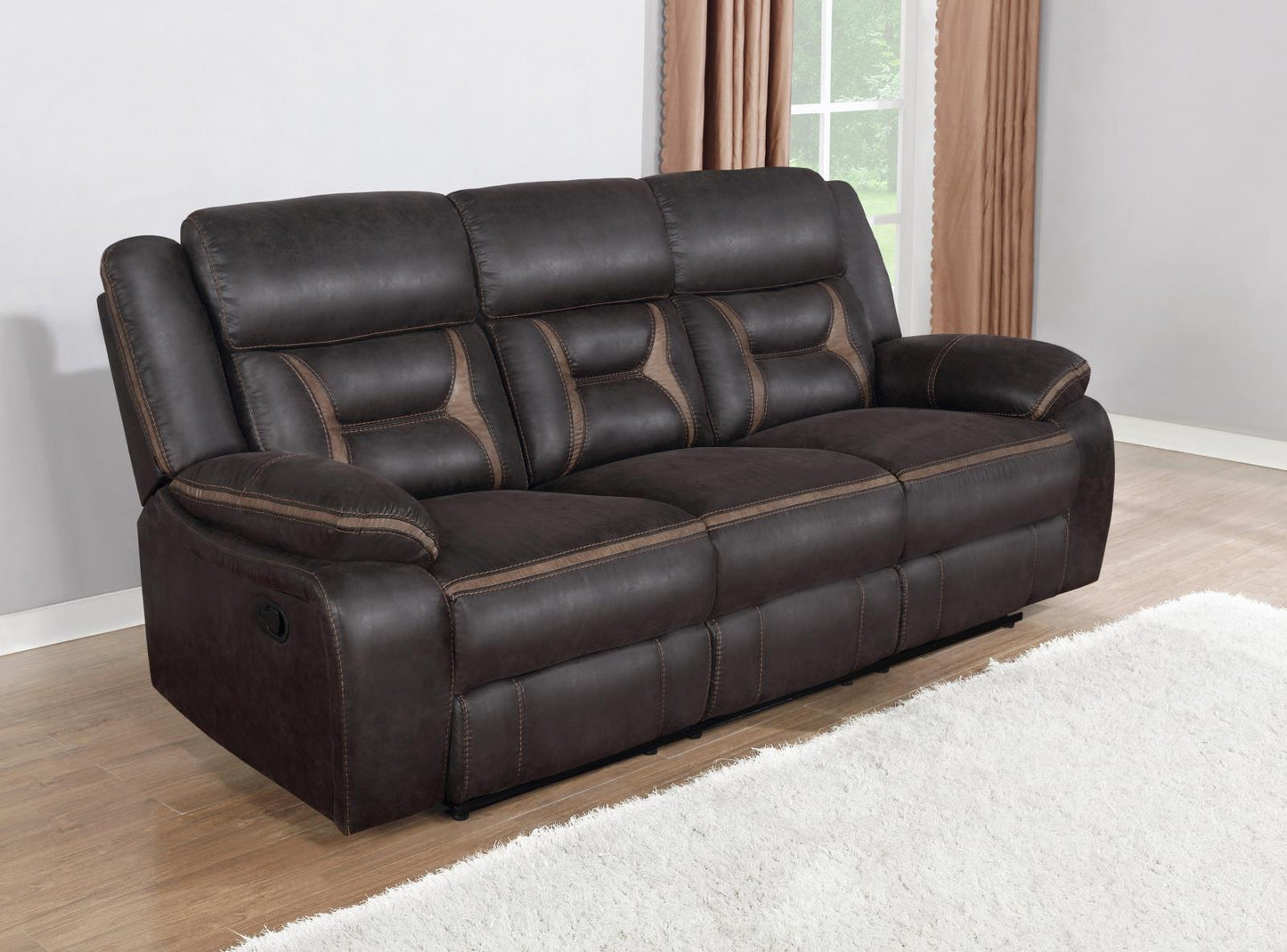 Greer Upholstered Tufted Back Motion Sofa - 651354 - Luna Furniture - Dallas Store