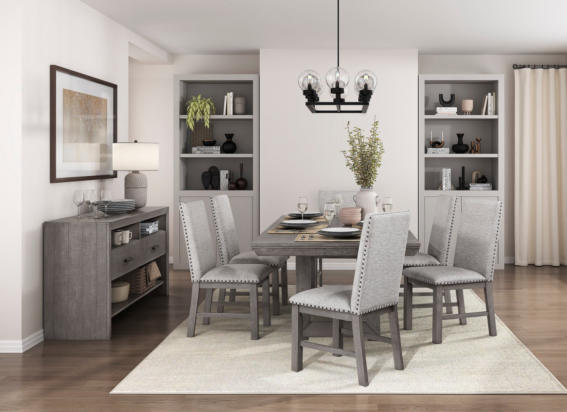 Gresham Gray Server - 5760-40 - Luna Furniture - Dallas Store