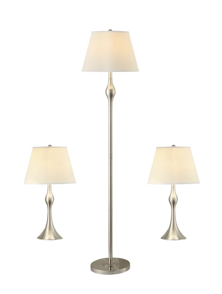 Griffin 3-Piece Slender Lamp Set Brushed Nickel - 901235 - Luna Furniture - Dallas Store