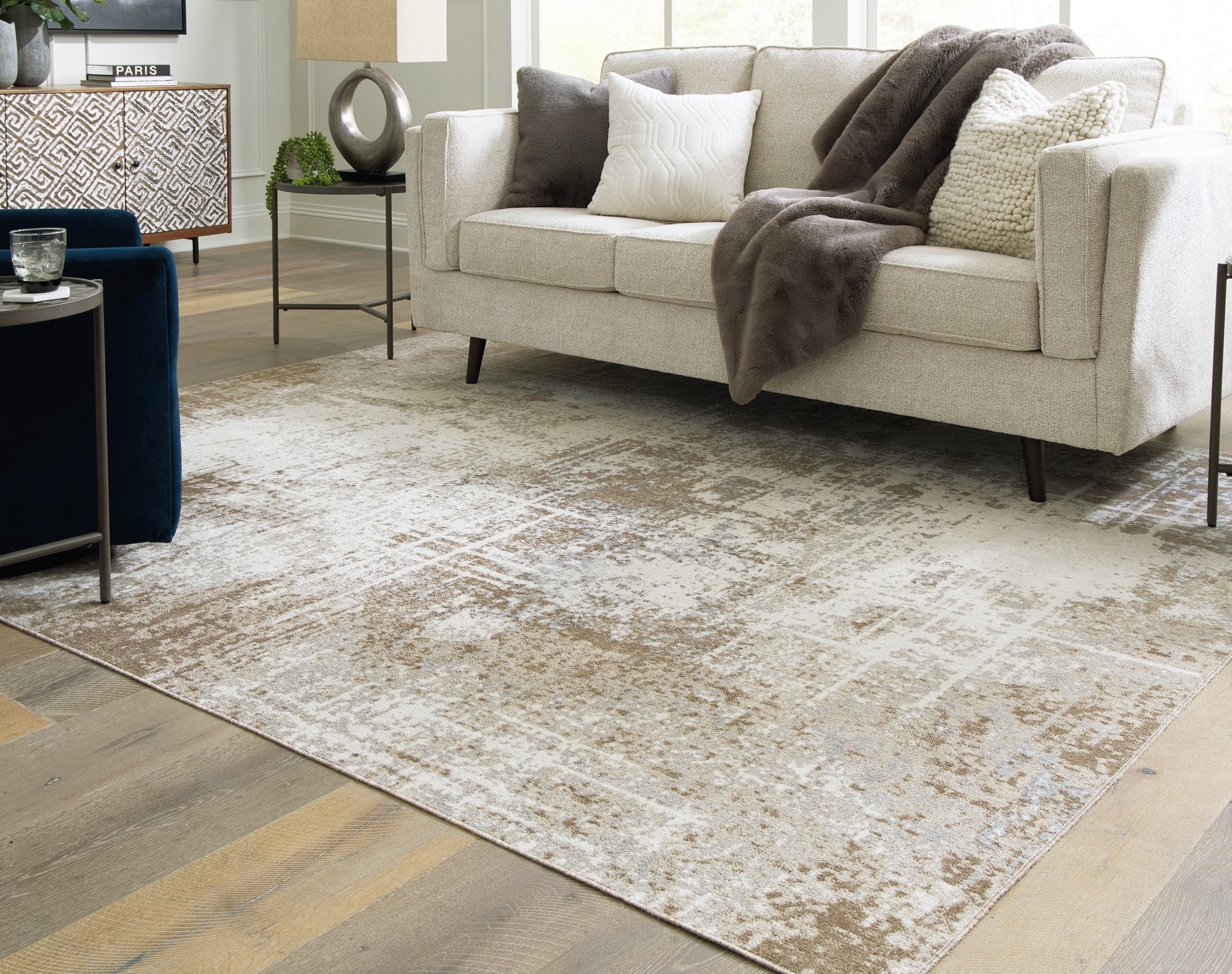 Grifflain Tan/Brown/Gray Large Rug - R406231 - Luna Furniture - Dallas Store
