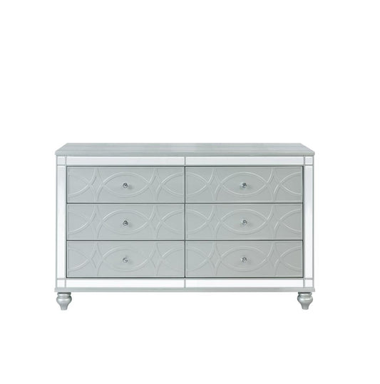 Gunnison Silver Metallic 6-Drawer Dresser - 223213 - Luna Furniture - Dallas Store