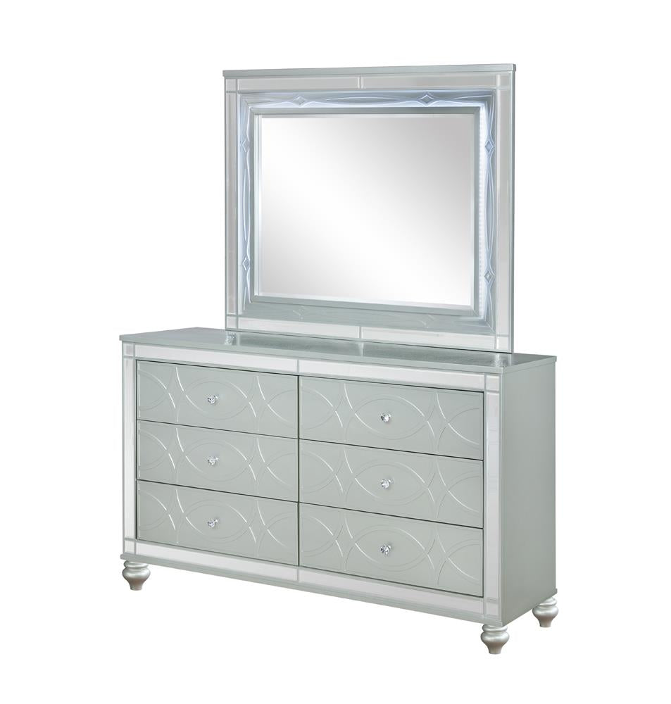 Gunnison Silver Metallic 6-Drawer Dresser - 223213 - Luna Furniture - Dallas Store