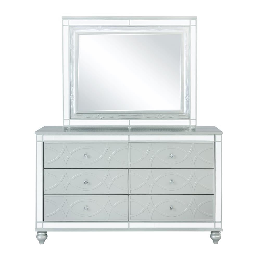 Gunnison Silver Metallic 6-Drawer Dresser - 223213 - Luna Furniture - Dallas Store