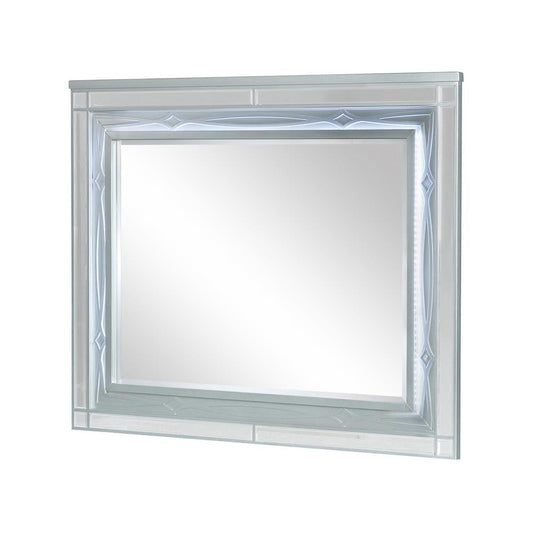 Gunnison Silver Metallic Dresser Mirror with LED Lighting - 223214 - Luna Furniture - Dallas Store
