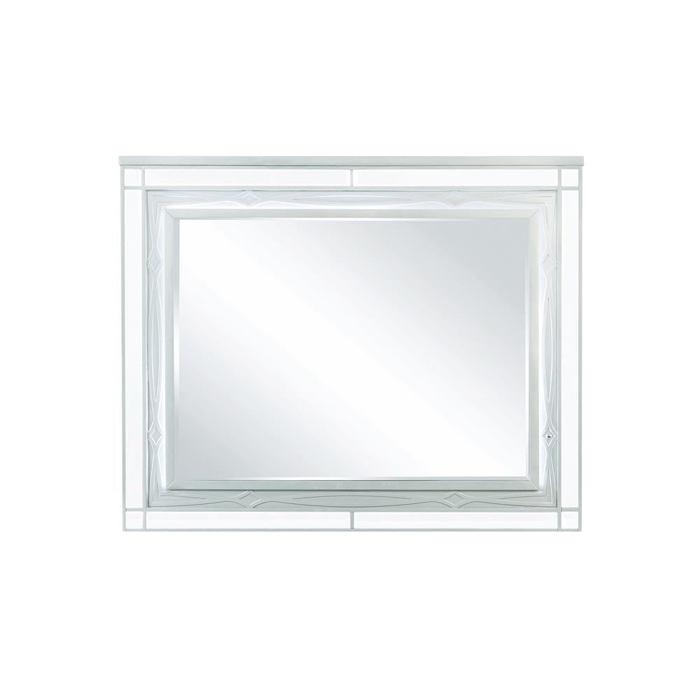 Gunnison Silver Metallic Dresser Mirror with LED Lighting - 223214 - Luna Furniture - Dallas Store