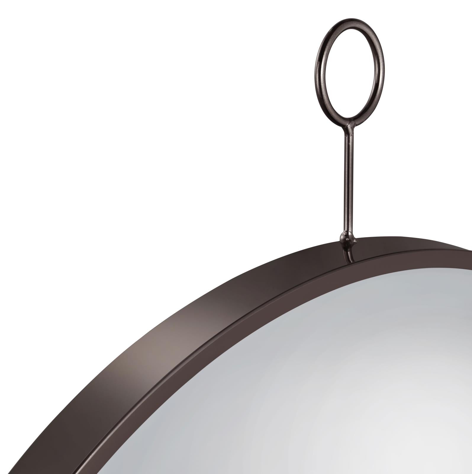 Gwyneth Black Nickel Round Wall Mirror - 961495 - Luna Furniture - Dallas Store