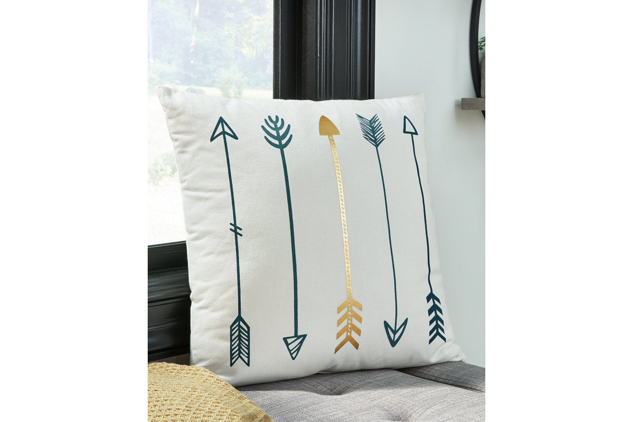 Gyldan White/Teal/Gold Pillow, Set of 4 - A1000994 - Luna Furniture - Dallas Store