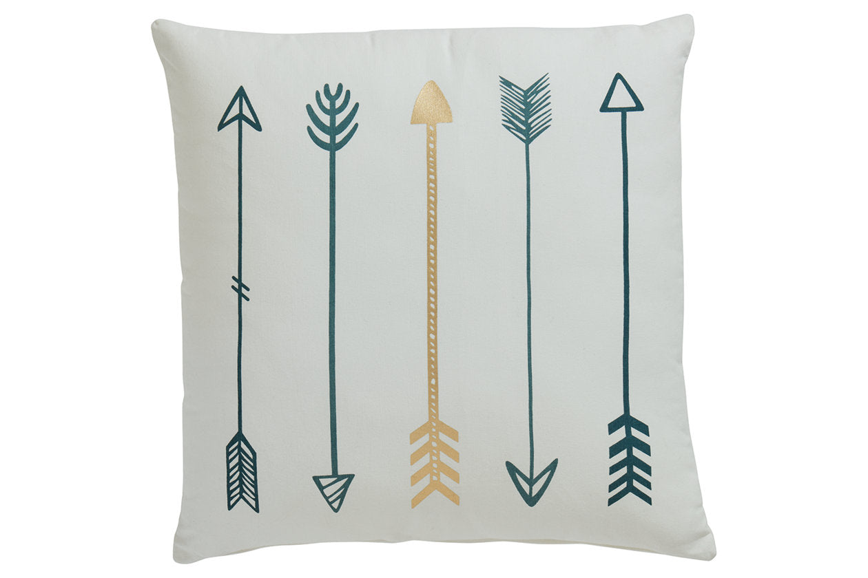 Gyldan White/Teal/Gold Pillow, Set of 4 - A1000994 - Luna Furniture - Dallas Store