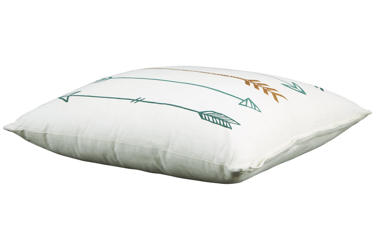 Gyldan White/Teal/Gold Pillow, Set of 4 - A1000994 - Luna Furniture - Dallas Store