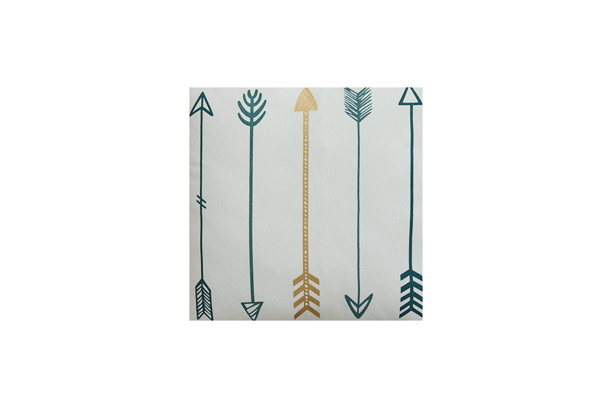 Gyldan White/Teal/Gold Pillow, Set of 4 - A1000994 - Luna Furniture - Dallas Store