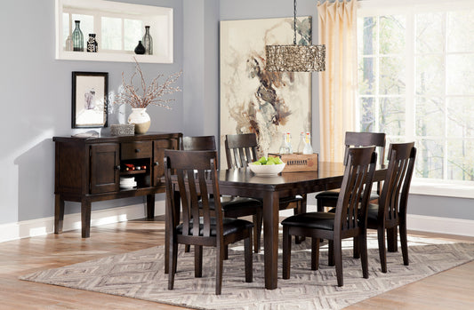 Haddigan Dark Brown Extendable Dining Set - SET | D596-35 | D596-01(2) - Luna Furniture - Dallas Store